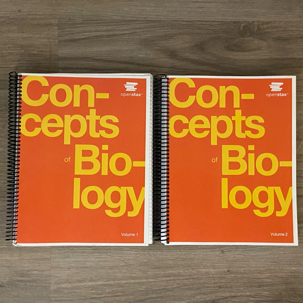 Openstax Concepts of Biology spiral bound volume 1 & 2